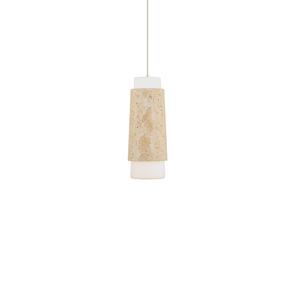 Modern Forms Canada - PD-5513-40-WV/AB - LED Mini Pendant - Chauncey - Beige Travertine/Aged Brass