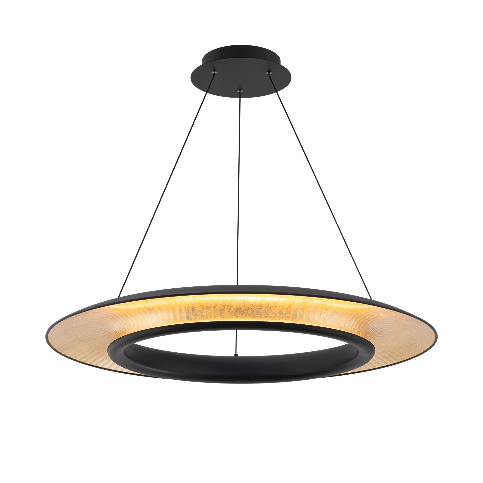 WAC Canada - PD404632-BK/GL - LED Suspension - Center Stage - Feuille noire/dorée