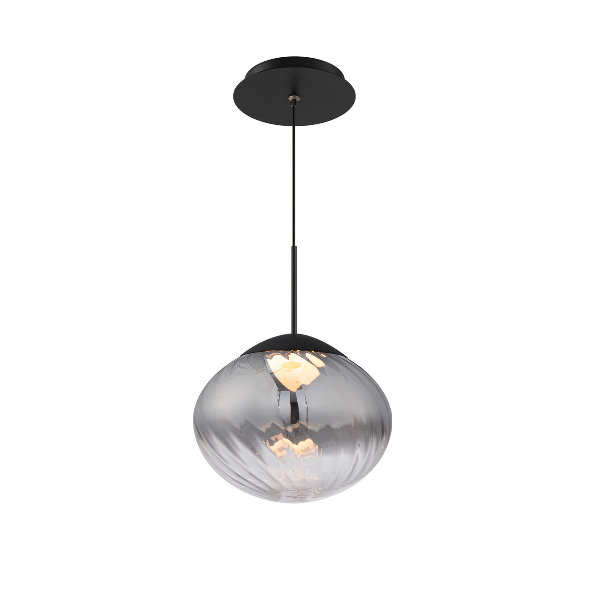 W.A.C. Canada - PD407609-BKSM - LED Pendant - Swazey - Black/Smoke Glass