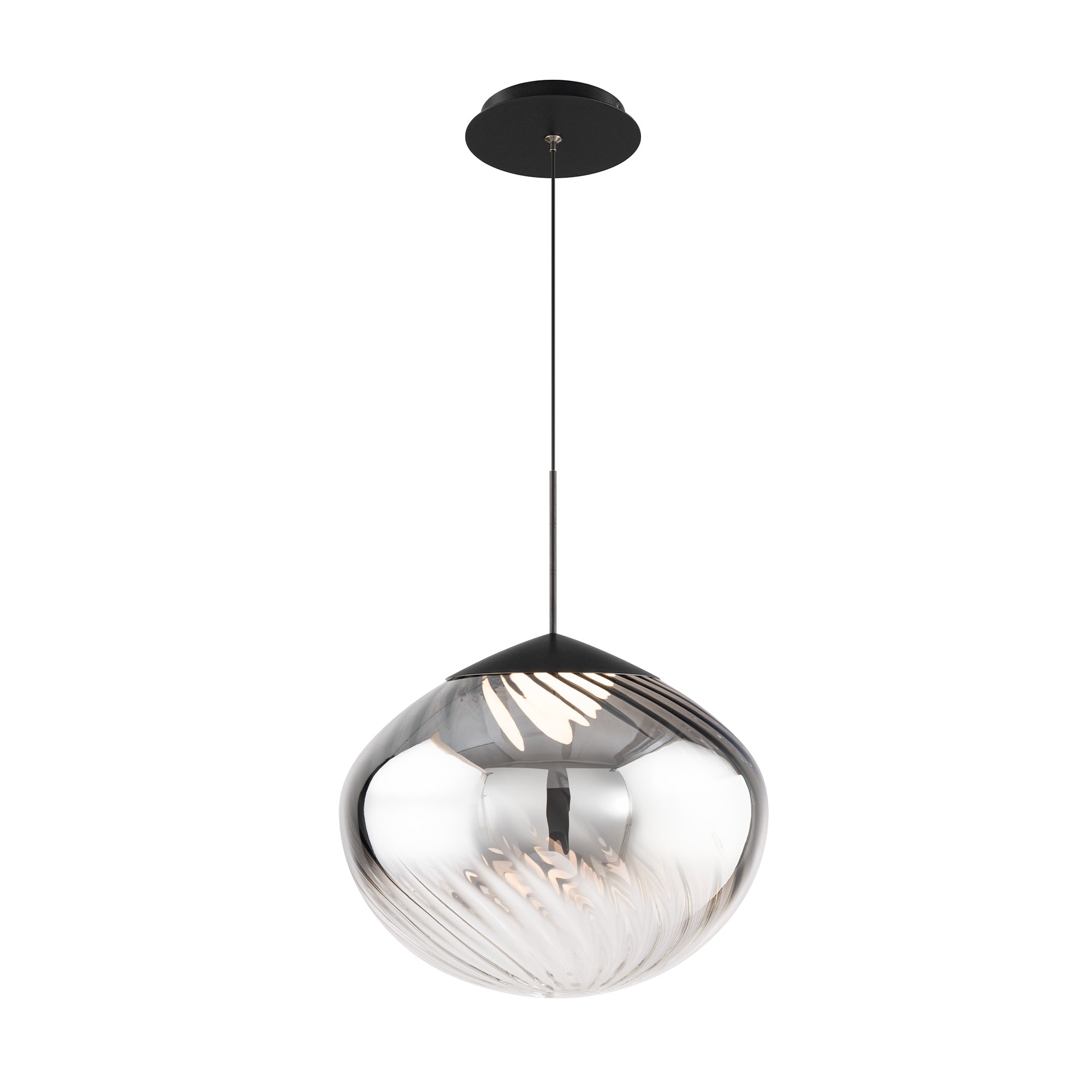 W.A.C. Canada - PD407614-BKSM - LED Pendant - Swazey - Black/Smoke Glass