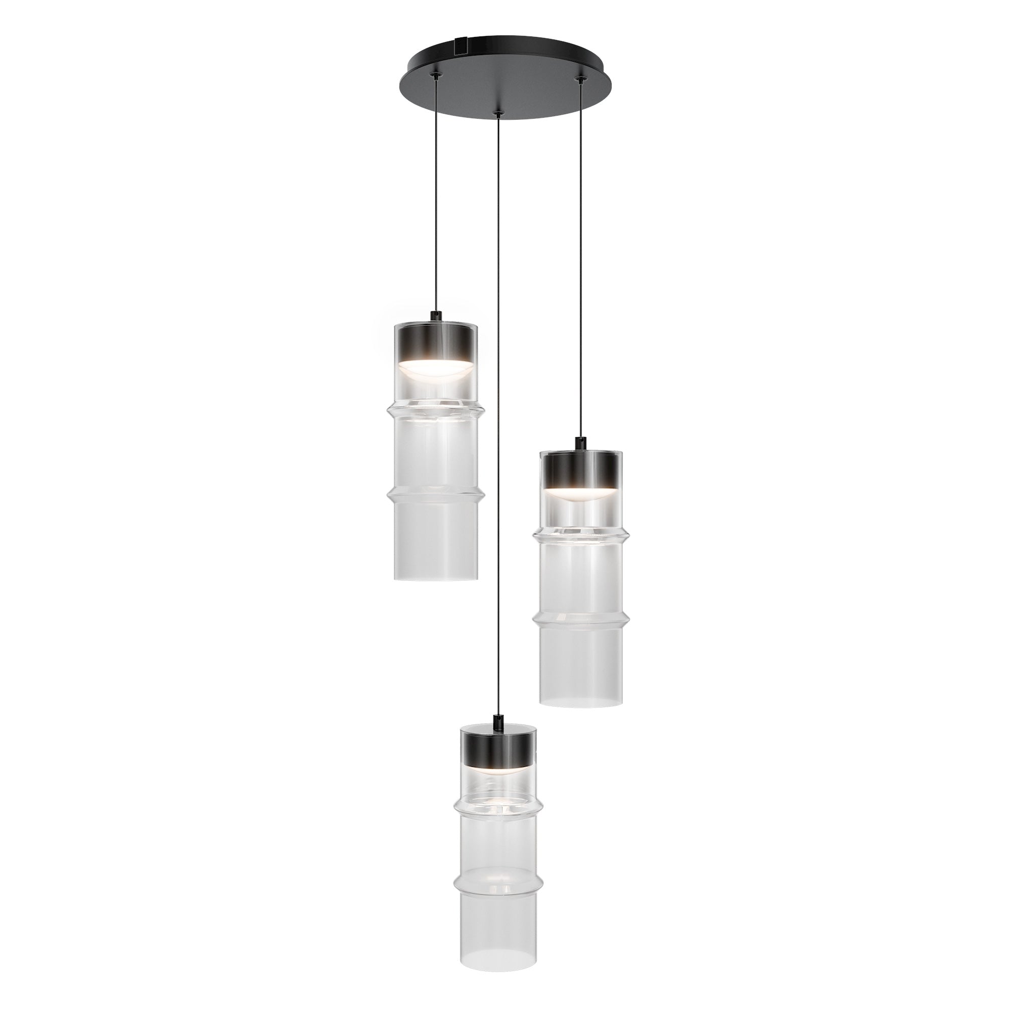W.A.C. Canada - PD413603R-TWA-BKWT - LED Chandelier - Kanister - Black/White Glass