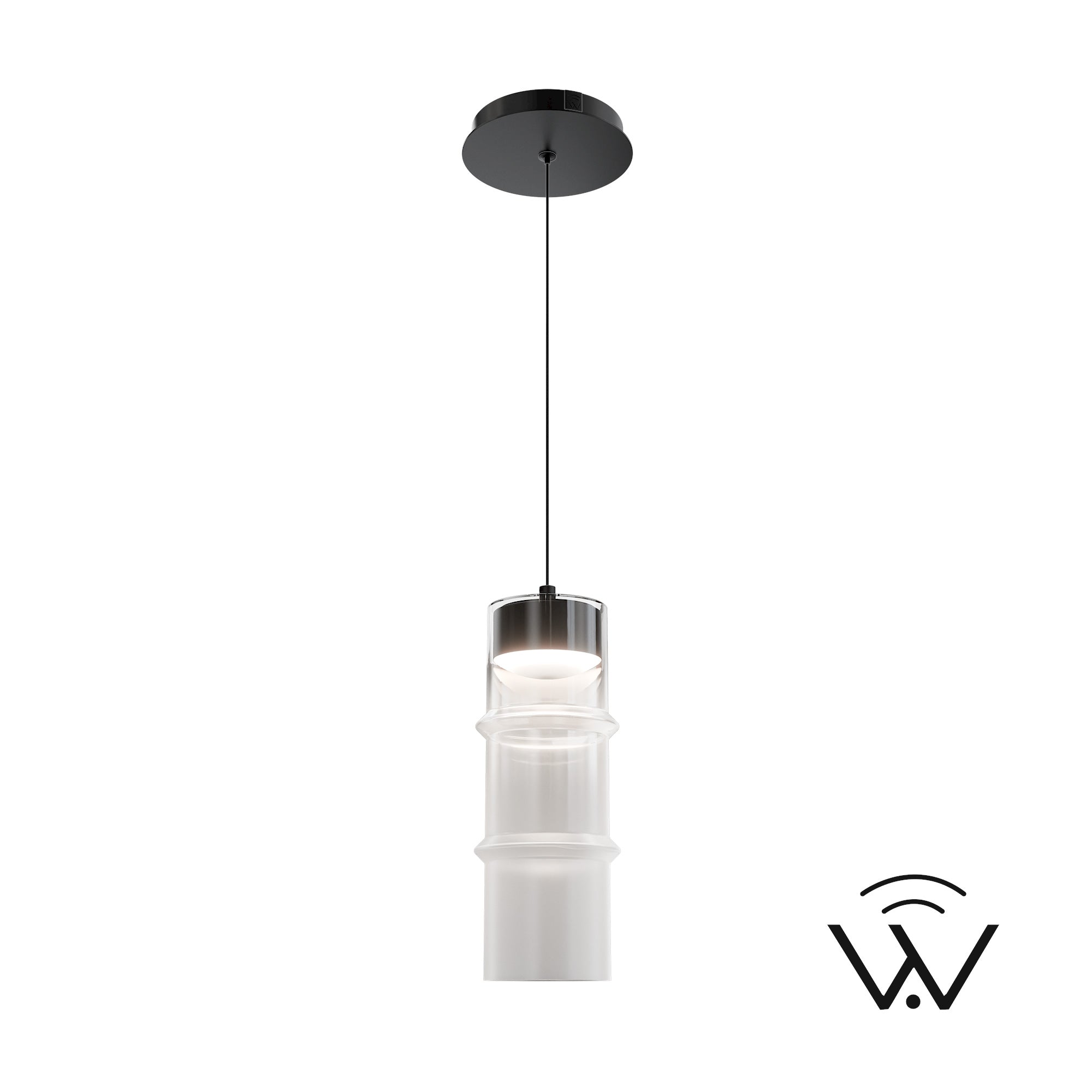 W.A.C. Canada - PD413612-TWA-BKWT - LED Pendant - Kanister - Black/White Glass
