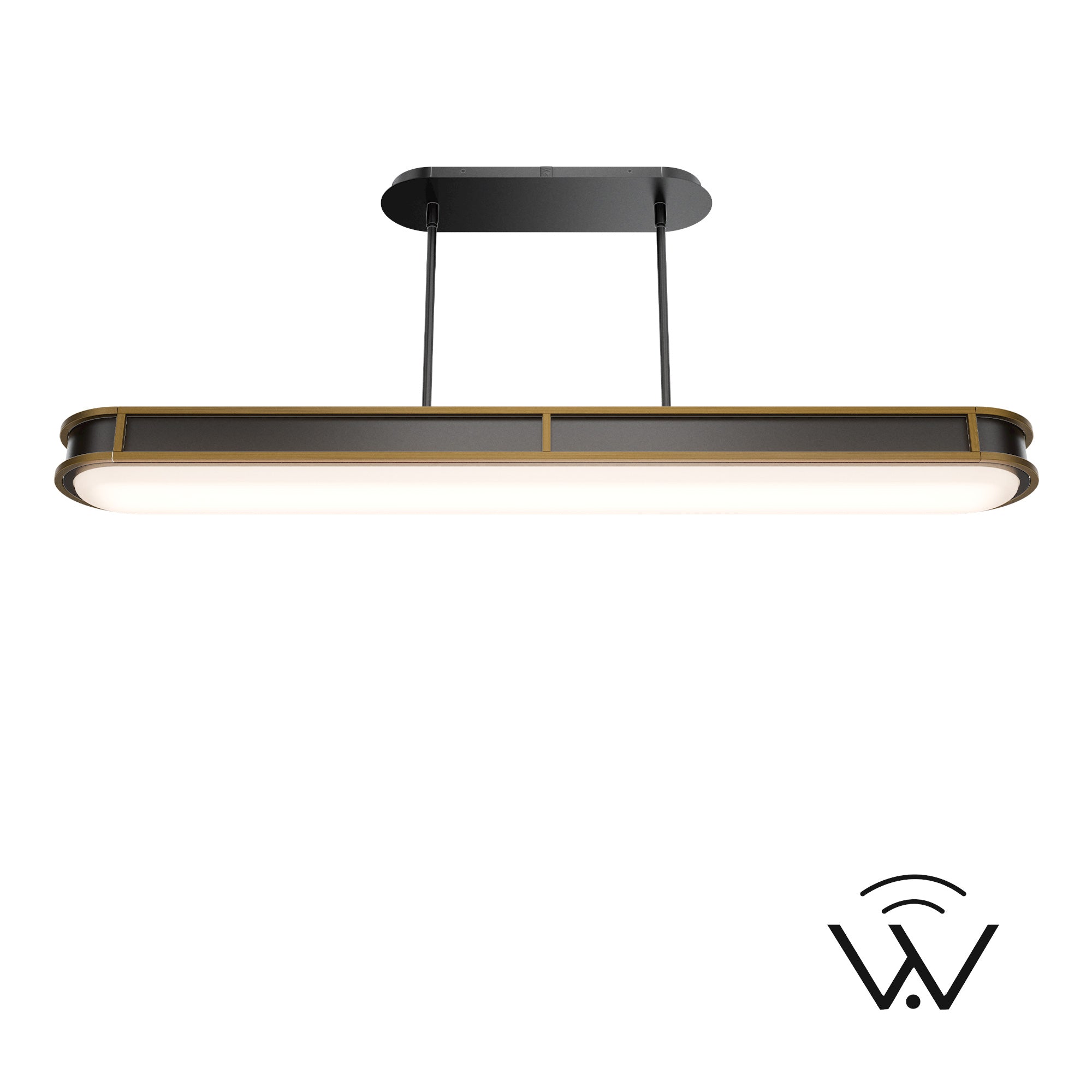 W.A.C. Canada - PD414648-TWA-BK/AB - LED Pendant - Longboard - Black/Aged Brass