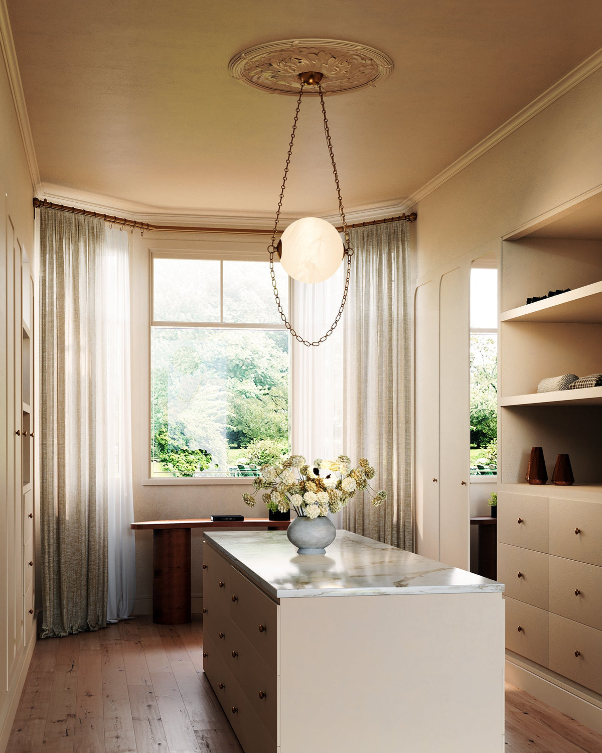 Alora Canada - PD372010VBCDG - LED Suspension - Petra - Laiton vintage/Verre nuageux