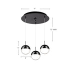 Kuzco Lighting MP402801BC-03 Pluto LED Multi Pendant in Black Chrome