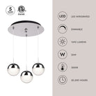 Kuzco Lighting MP402801BC-03 Pluto LED Multi Pendant in Black Chrome