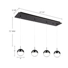 Kuzco Lighting MP402801BC-04 Pluto LED Multi Pendant in Black Chrome