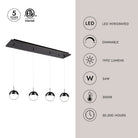Kuzco Lighting MP402801BC-04 Pluto LED Multi Pendant in Black Chrome