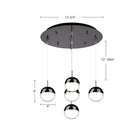 Kuzco Lighting MP402801BC-05 Pluto LED Multi Pendant in Black Chrome