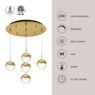 Kuzco Lighting MP402801BC-05 Pluto LED Multi Pendant in Black Chrome