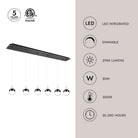 Kuzco Lighting MP402801BC-06 Pluto LED Multi Pendant in Black Chrome