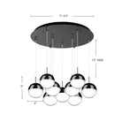 Kuzco Lighting MP402801BC-09 Pluto LED Multi Pendant in Black Chrome