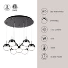 Kuzco Lighting MP402801BC-09 Pluto LED Multi Pendant in Black Chrome