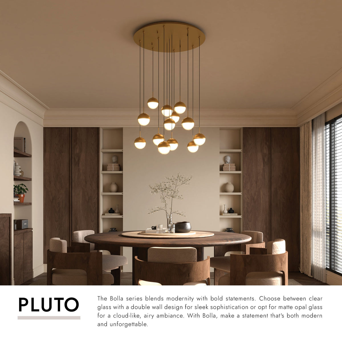 Kuzco Lighting MP402801BC-13 Pluto LED Multi Pendant in Black Chrome