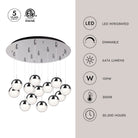 Kuzco Lighting MP402801BC-13 Pluto LED Multi Pendant in Black Chrome