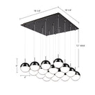 Kuzco Lighting MP402801BC-16 Pluto LED Multi Pendant in Black Chrome