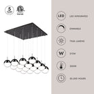 Kuzco Lighting MP402801BC-16 Pluto LED Multi Pendant in Black Chrome