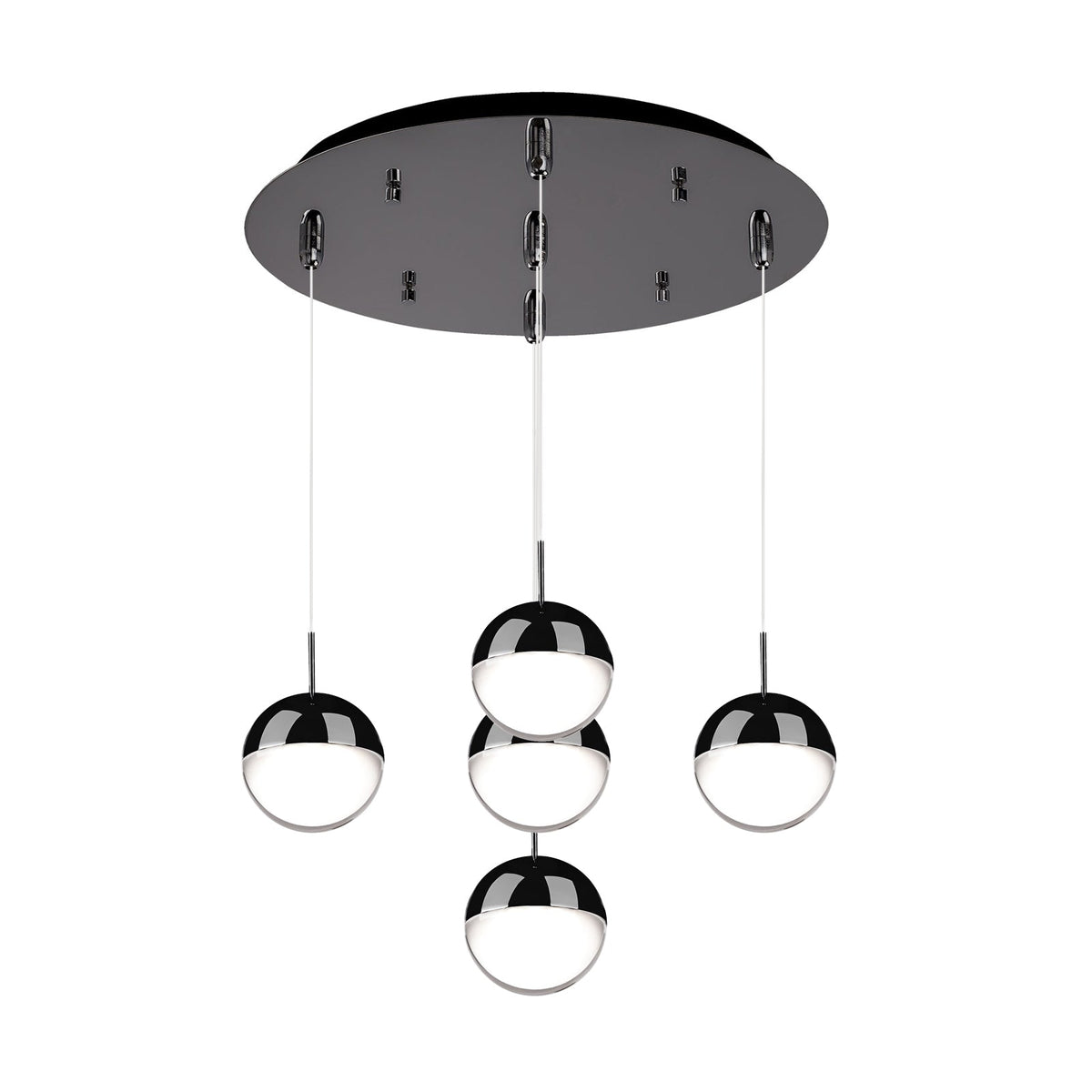 Kuzco Lighting MP402801BC-05 Pluto LED Multi Pendant in Black Chrome