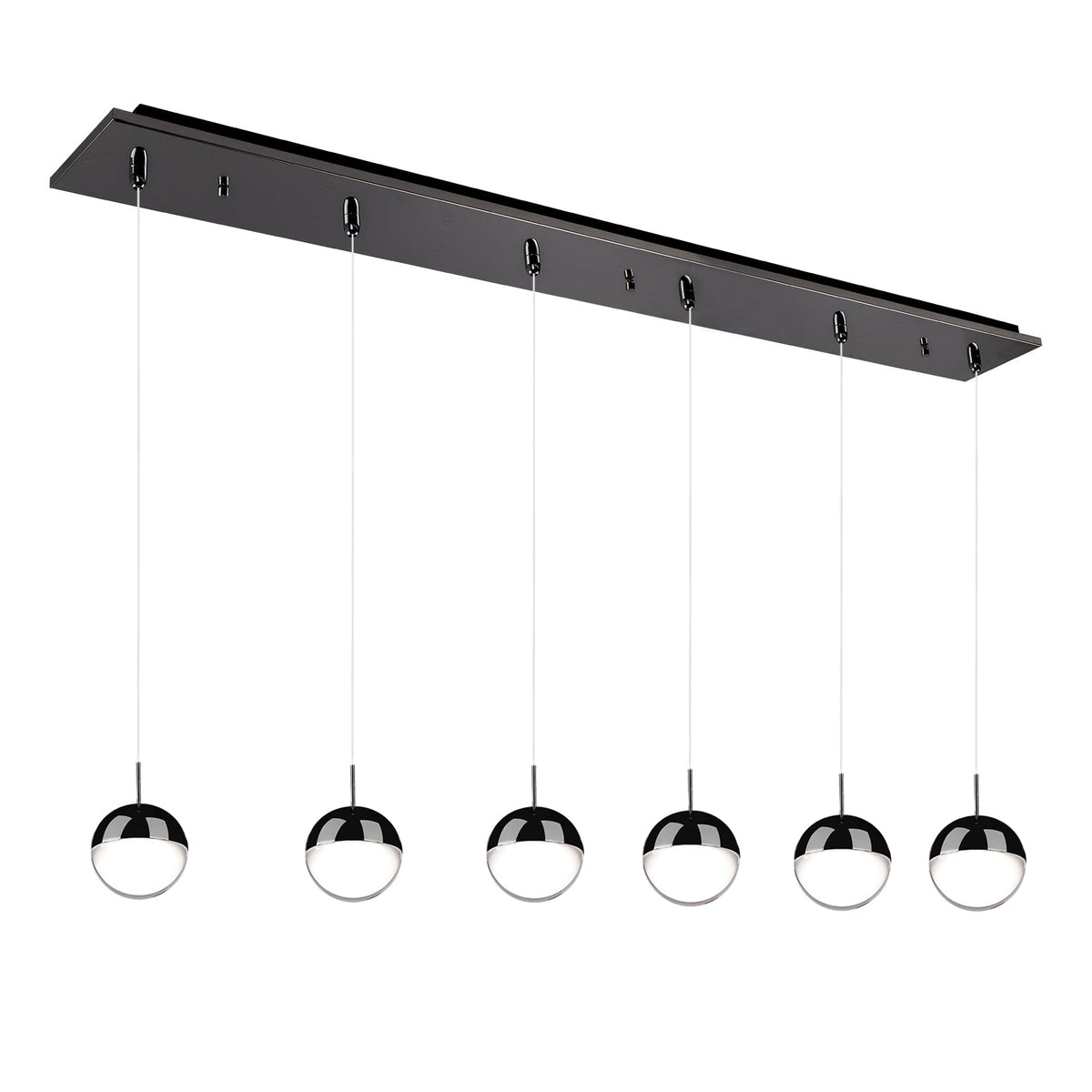 Kuzco Lighting MP402801BC-06 Pluto LED Multi Pendant in Black Chrome