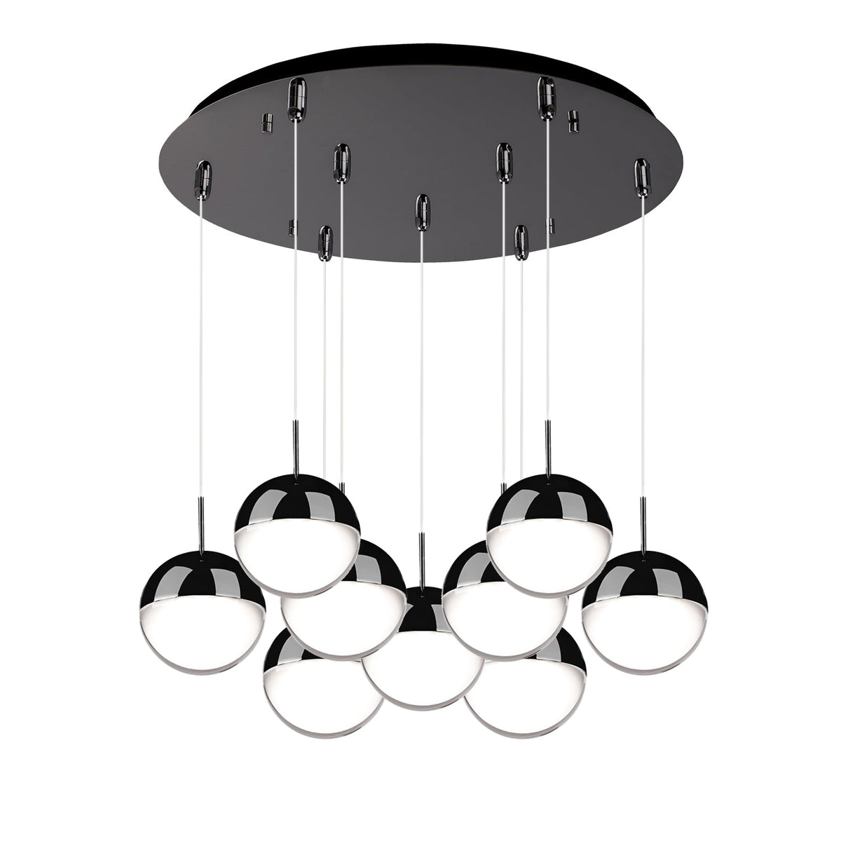 Kuzco Lighting MP402801BC-09 Pluto LED Multi Pendant in Black Chrome