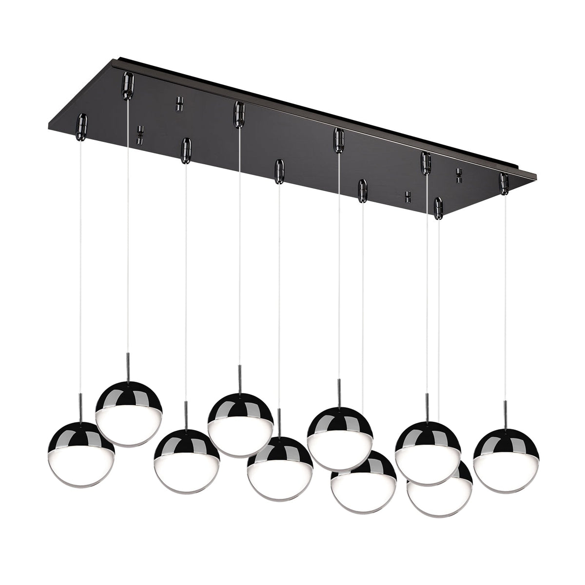 Kuzco Lighting MP402801BC-10 Pluto LED Multi Pendant in Black Chrome