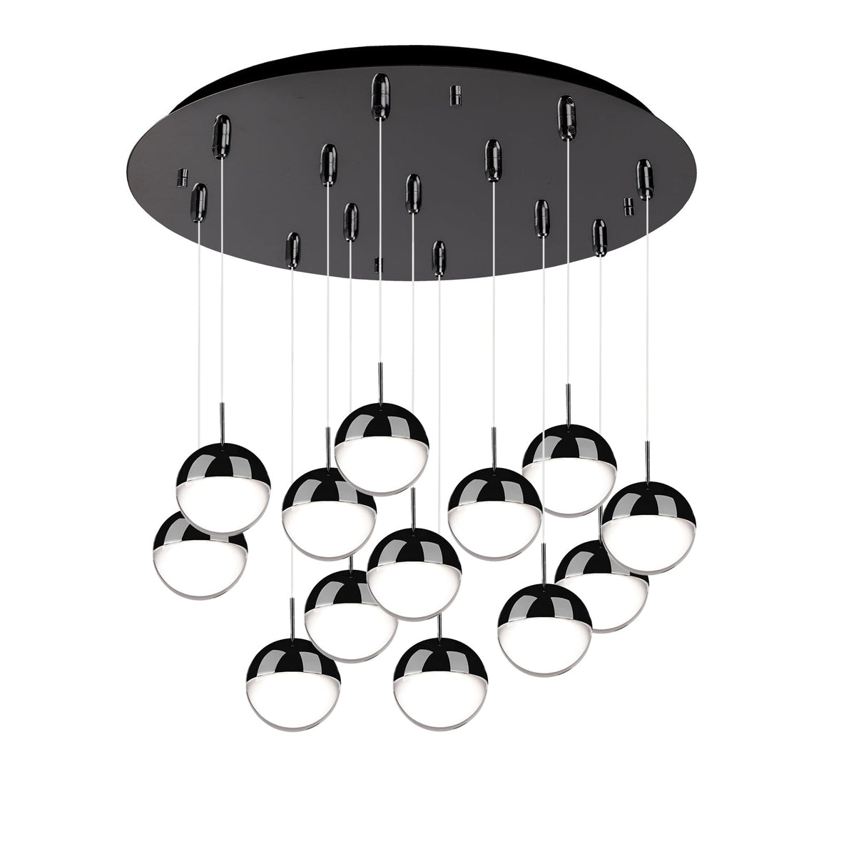 Kuzco Lighting MP402801BC-13 Pluto LED Multi Pendant in Black Chrome