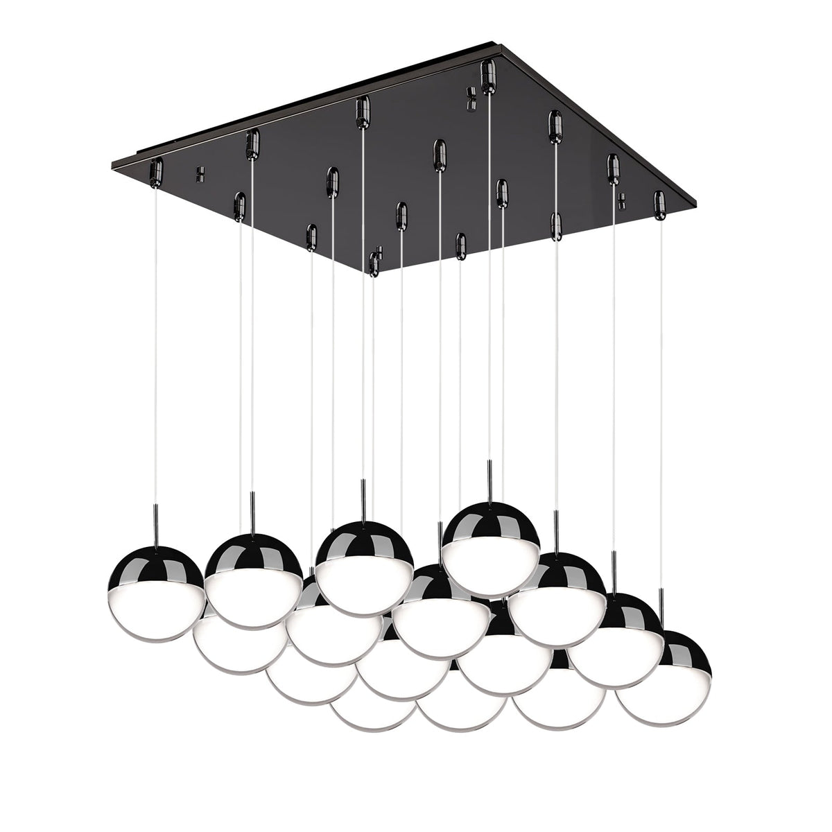Kuzco Lighting MP402801BC-16 Pluto LED Multi Pendant in Black Chrome