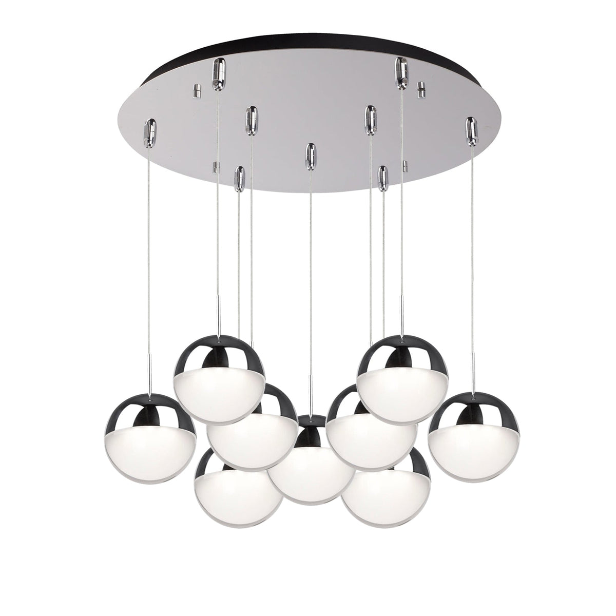 Kuzco Lighting MP402801BC-09 Pluto LED Multi Pendant in Black Chrome
