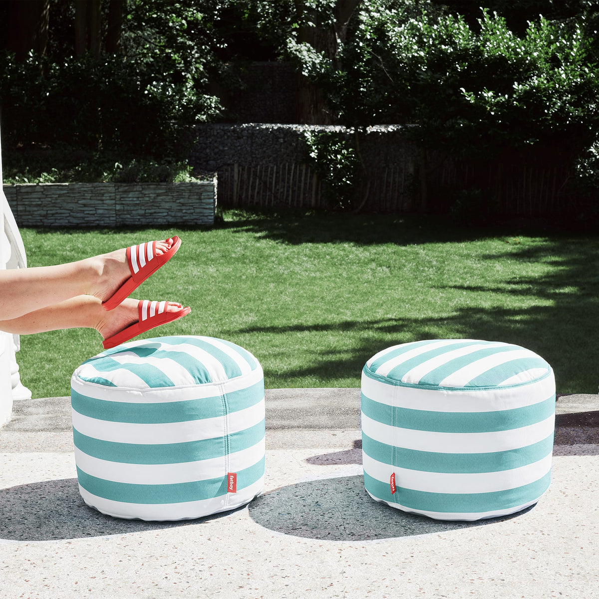 Pouf et repose-pieds Point Olefin<br> Utilisation intérieure et extérieure