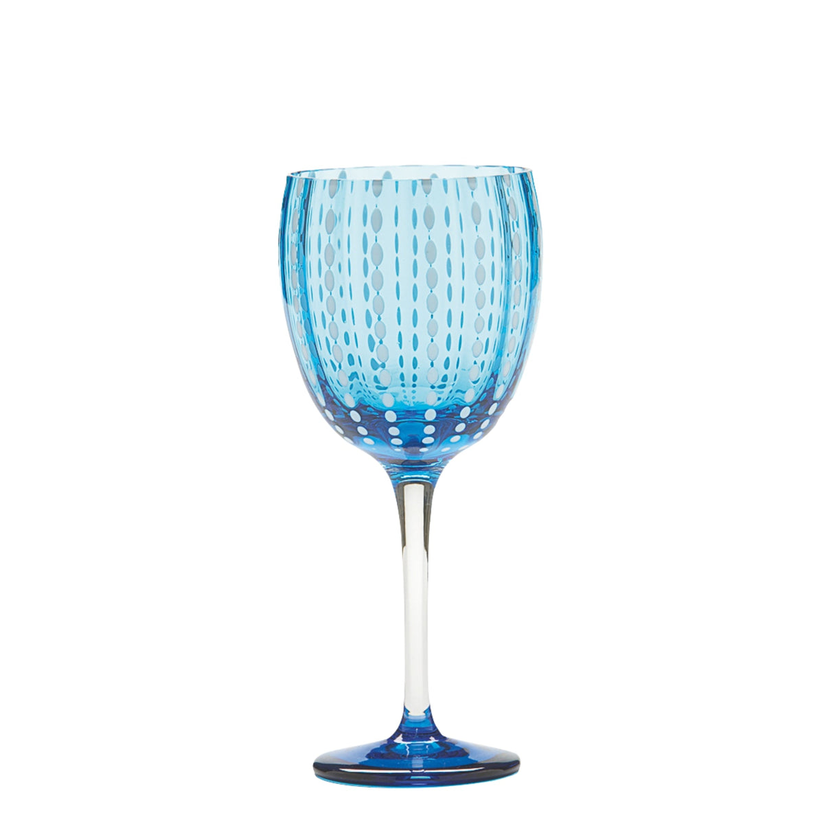Zafferano America PR00603HS2 Perle Wine Goblet in Aquamarine