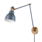 Applique murale à brancher Troy Lighting PTL1219-PBR/SBL MAKIN en laiton patiné/bleu ardoise