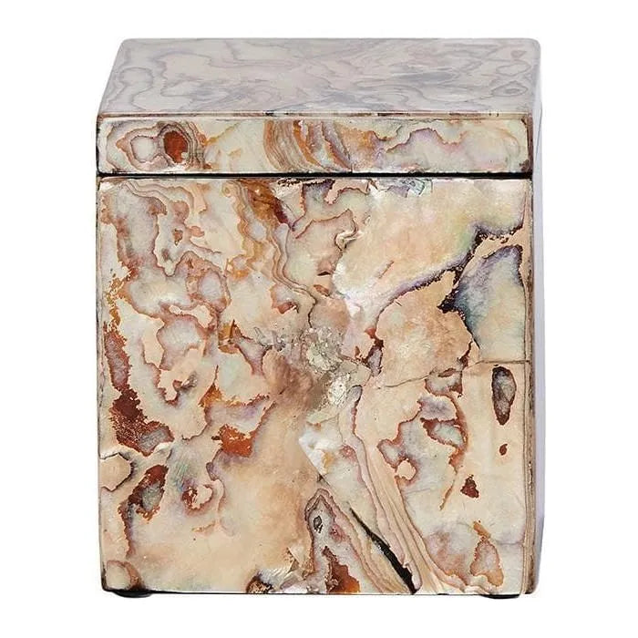 Pigeon and Poodle PP000184 Adana Bath Canister in Marbelized Shell
