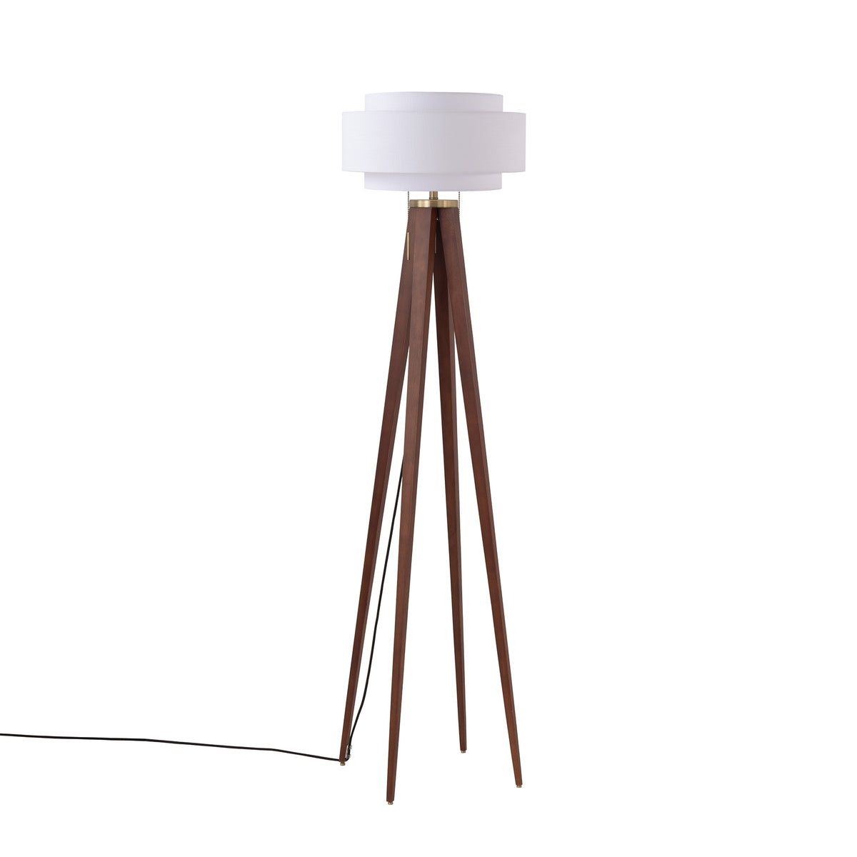 Lampadaire Nova of California 2011861WH Quattro Coronado en noyer foncé