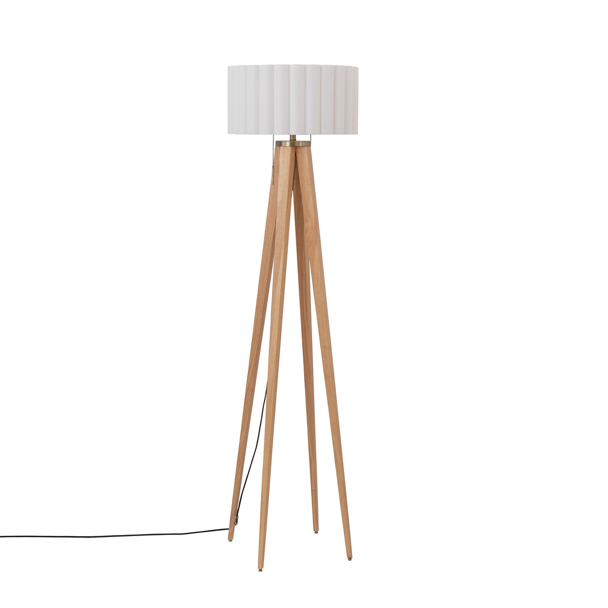 Lampadaire Nova of California 2012862WH Quattro Scallop en frêne naturel