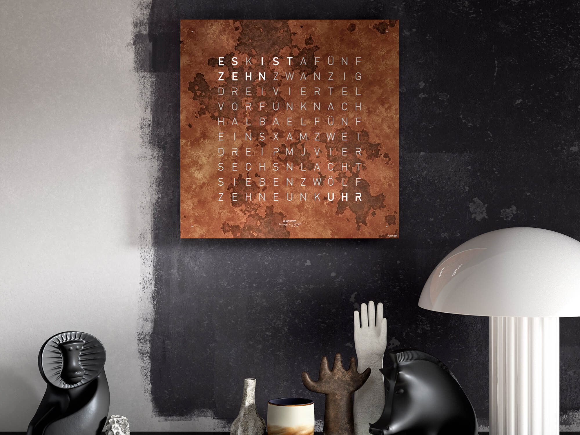 QLOCKTWO QT4RT QLOCKTWO EARTH 45 Édition Créateur Rouille