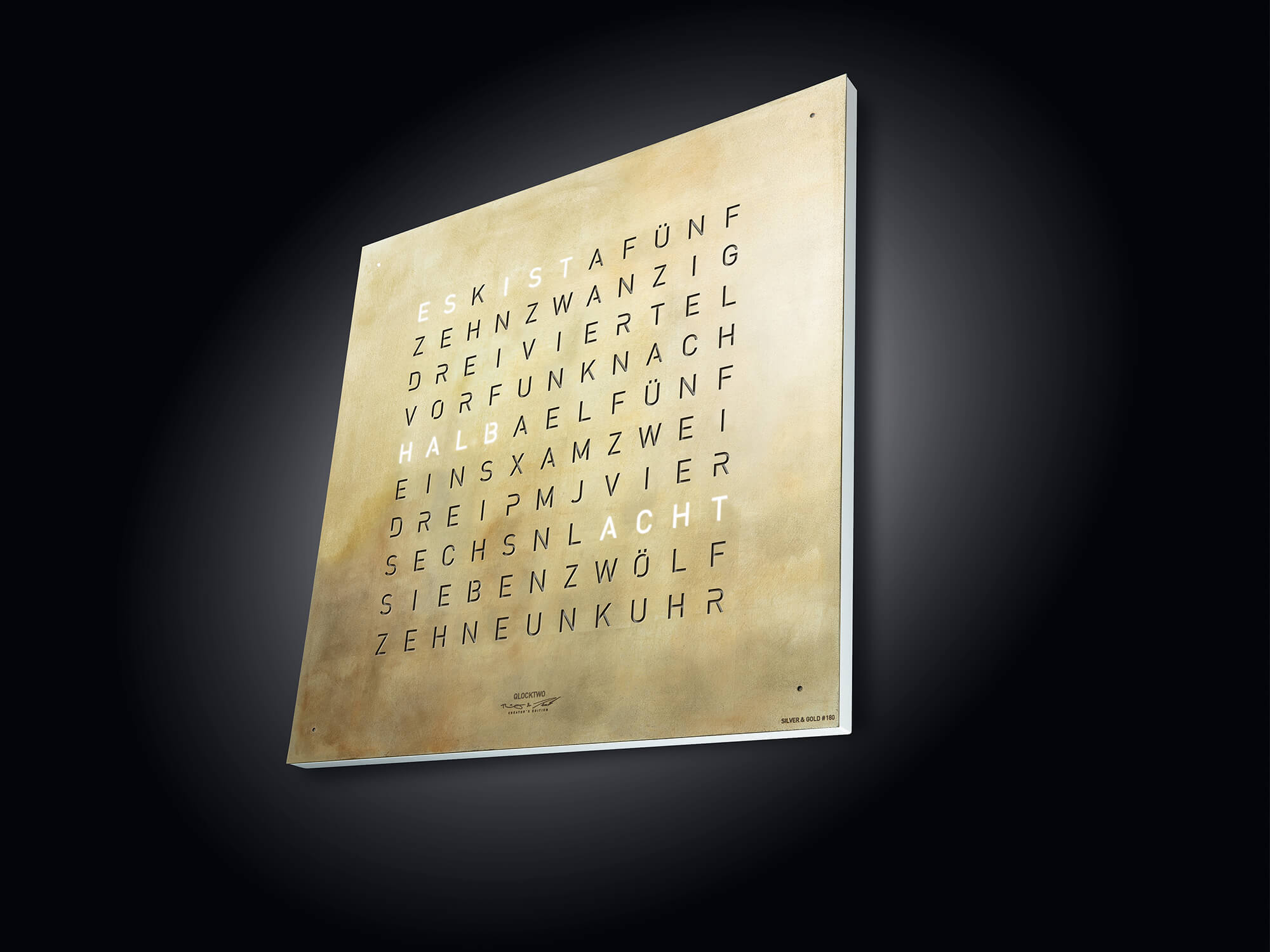 QLOCKTWO QT4SG QLOCKTWO EARTH 45 Édition Créateur Argent et Or