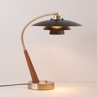 Nova of California 1048878MG Boomerang Rancho Mirage Table Lamp in Dark Walnut/Weathered Brass