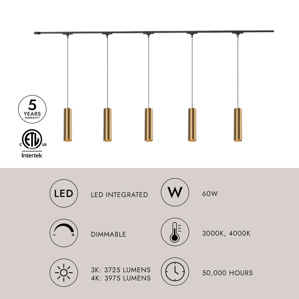 Kuzco Lighting TR5C-P71602-BG Trilo LED Ceiling Kit - Remuda in Brushed Gold