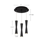 Kuzco Lighting MP42502BK-03 Robson LED Multi Pendant in Black