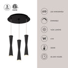 Kuzco Lighting MP42502BK-03 Robson LED Multi Pendant in Black