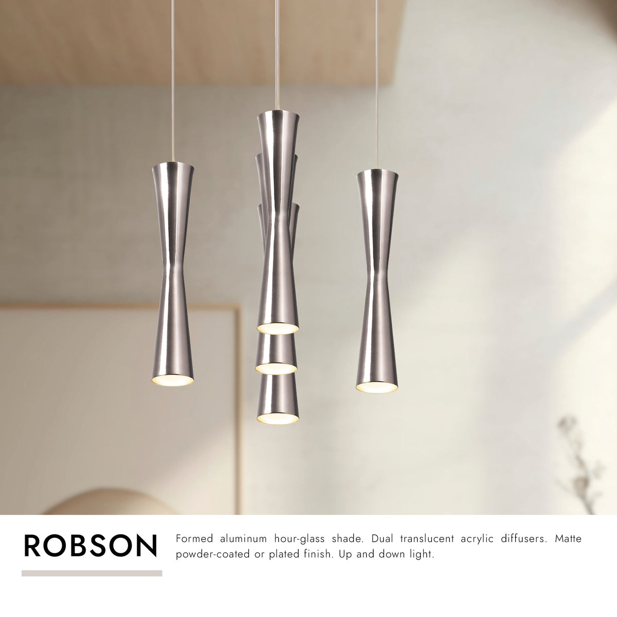 Kuzco Lighting MP42502BK-05 Robson LED Multi Pendant in Black