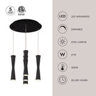 Kuzco Lighting MP42502BK-05 Robson LED Multi Pendant in Black