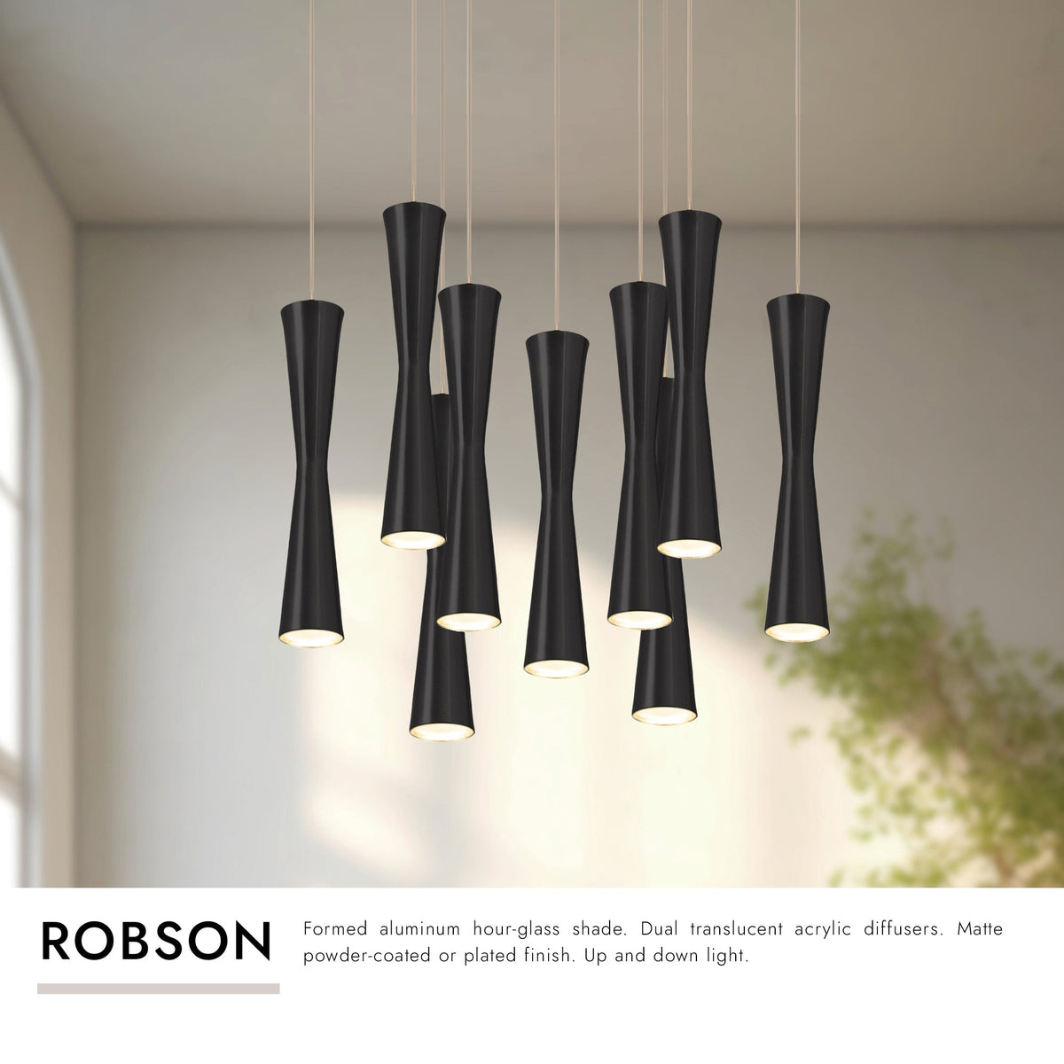 Kuzco Lighting MP42502BK-09 Robson LED Multi Pendant in Black