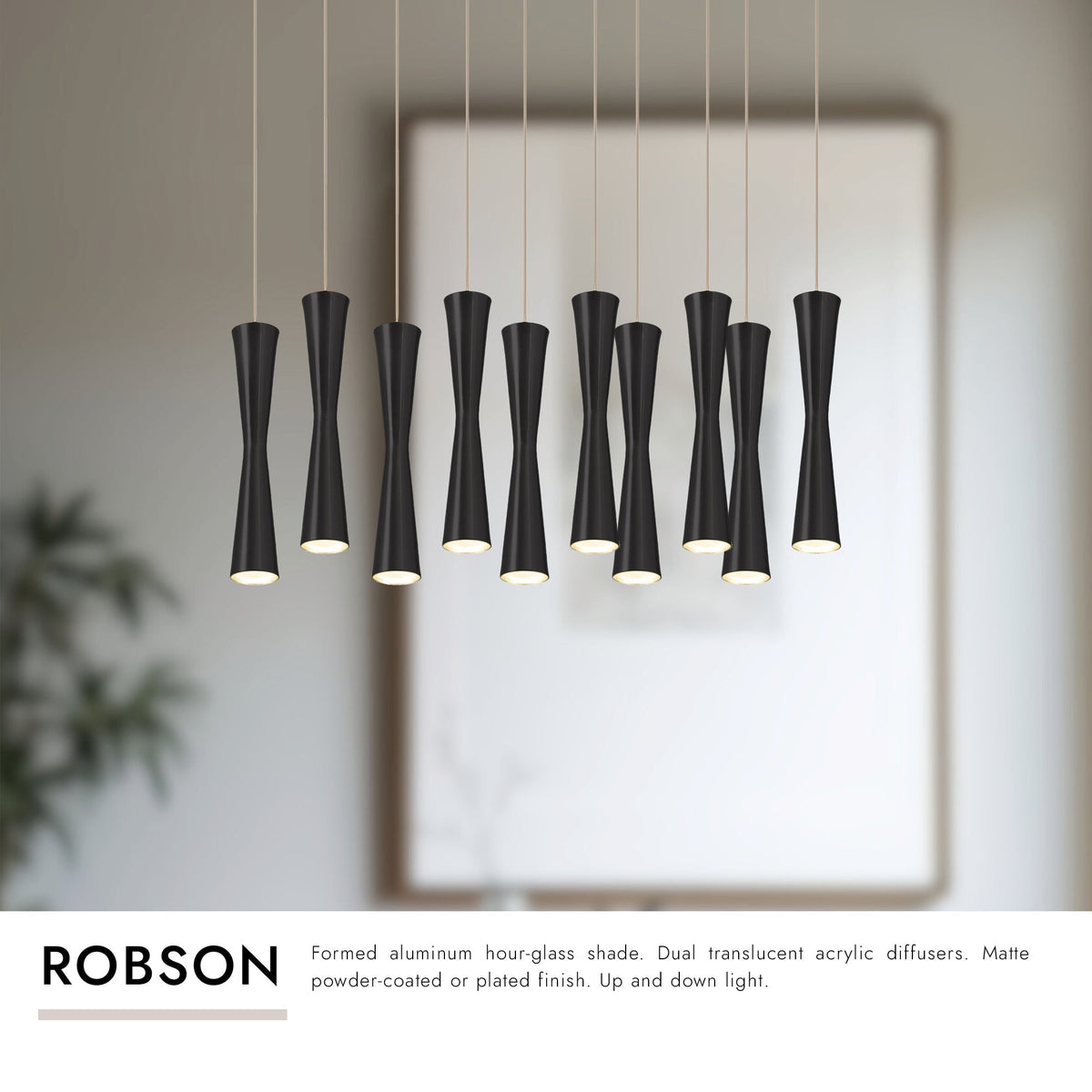 Kuzco Lighting MP42502BK-10 Robson LED Multi Pendant in Black