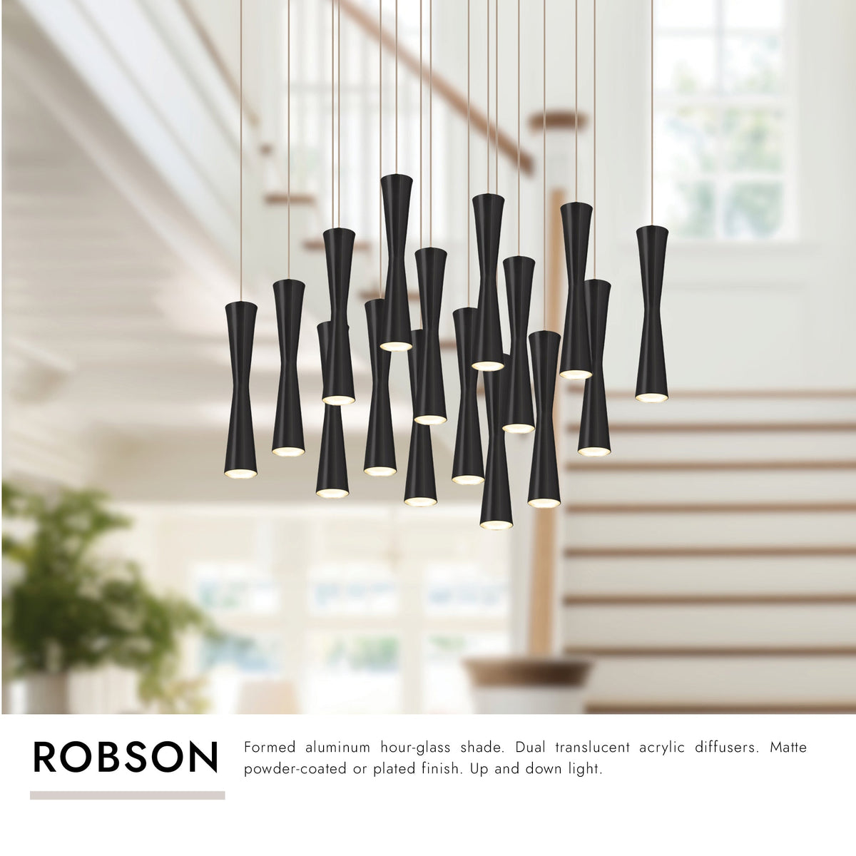 Kuzco Lighting MP42502BK-16 Robson LED Multi Pendant in Black