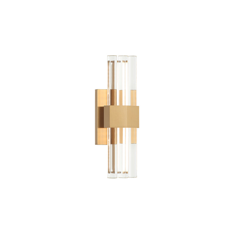 Matteo Lighting S06913AG Krustallos LED Vanity in Aged Gold Brass