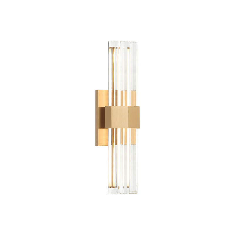 Matteo Lighting S06918AG Krustallos LED Vanity in Aged Gold Brass