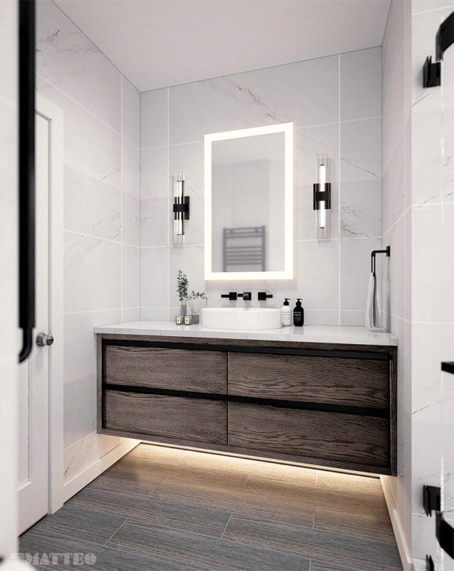 Matteo Lighting S06924MB Krustallos LED Vanity in Matte Black