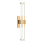 Matteo Lighting S06924AG Krustallos LED Vanity in Aged Gold Brass