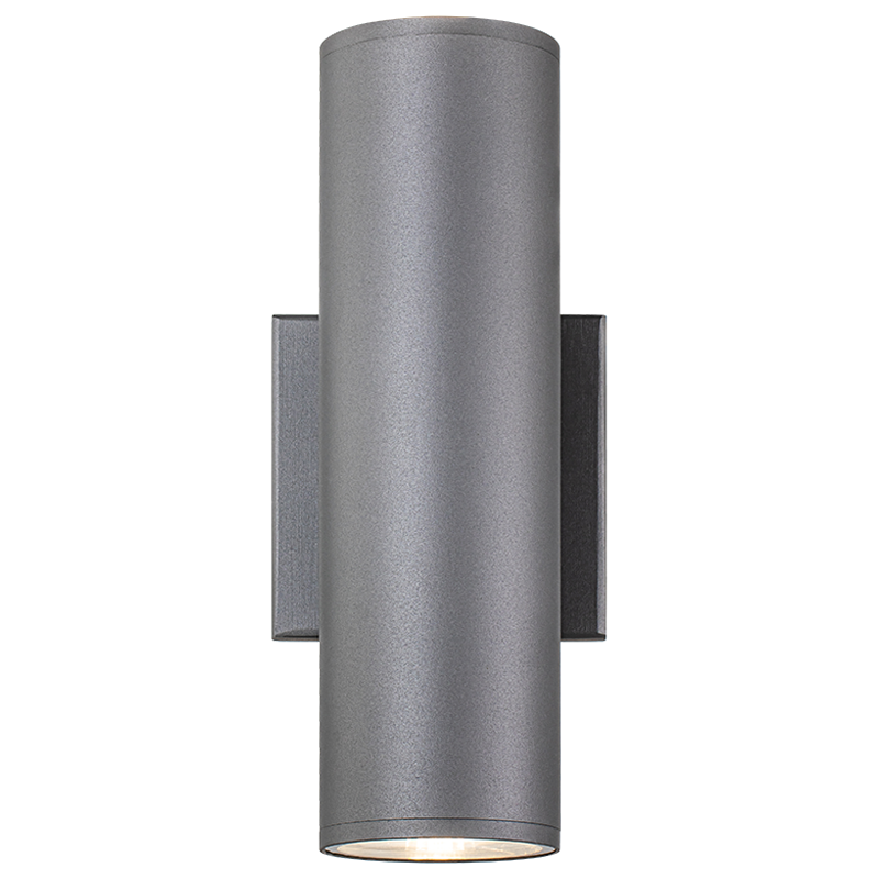 Matteo Lighting S10222GY Tubular LED Outdoor Wall Sconce in Grey